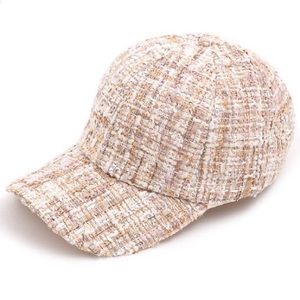 ‼️50% OFF‼️Cream Metallic Tweed Hat